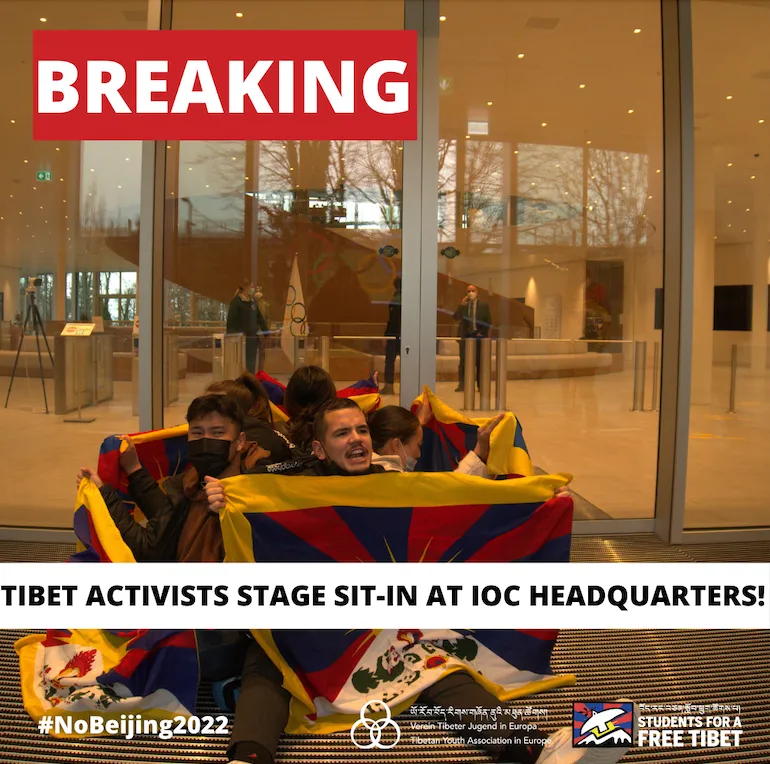 BREAKING: TIBET ACTIVISTS STAGE SIT-IN AT IOC HEADQUARTERS